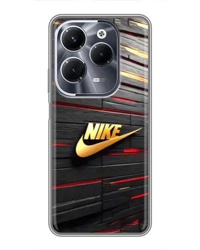 Чохол для Infinix Hot 40 Pro з картинкою «Золотий Nike на металі»