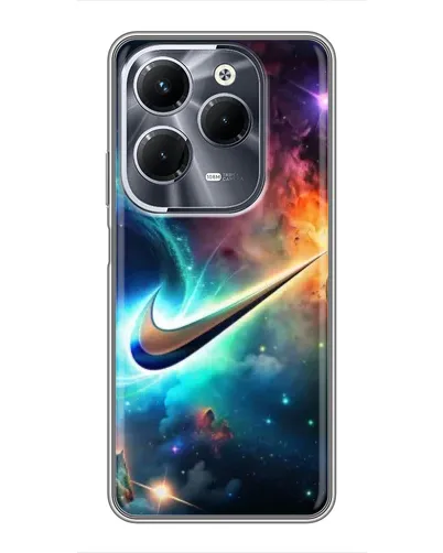Чохол для Infinix Hot 40 Pro з картинкою «Космічний Nike Swoosh»
