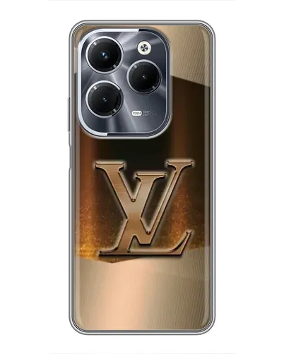 Чехол для Infinix Hot 40 Pro с картинкой «LV — золотое сияние»