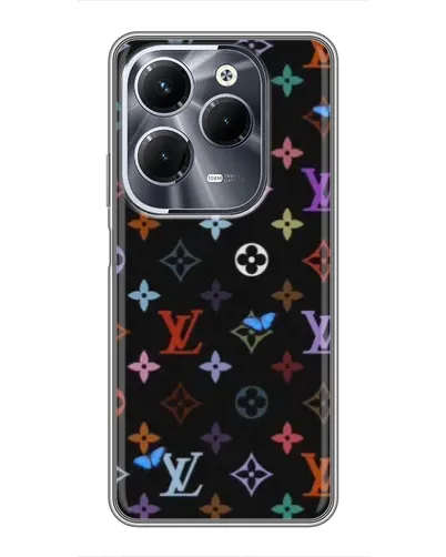 Чехол для Infinix Hot 40 Pro с картинкой «Цветная монограмма LV»