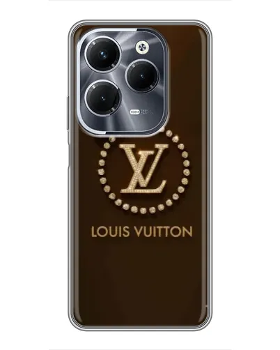 Чехол для Infinix Hot 40 Pro с картинкой «LV — золотая печать»