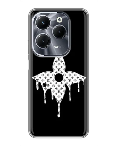 Чехол для Infinix Hot 40 Pro с картинкой «Цветочная монограмма»