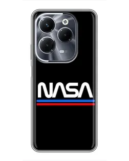 Чохол для Infinix Hot 40 Pro з картинкою «NASA — класика Red Blue» Чохол для Infinix Hot 40 Pro з картинкою «NASA — класика Red Blue»