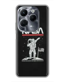 Чохол для Infinix Hot 40 Pro з картинкою «NASA — крокуємо по Місяцю» Чохол для Infinix Hot 40 Pro з картинкою «NASA — крокуємо по Місяцю»