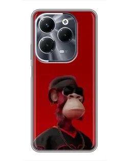 Чохол для Infinix Hot 40 Pro з картинкою «Bored Ape в червоному» Чохол для Infinix Hot 40 Pro з картинкою «Bored Ape в червоному»