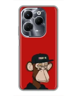 Чохол для Infinix Hot 40 Pro з картинкою «Bored Ape — червоний фон» Чохол для Infinix Hot 40 Pro з картинкою «Bored Ape — червоний фон»
