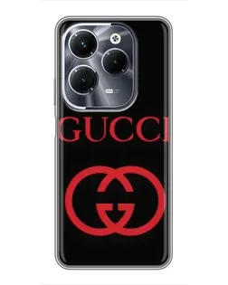Чохол для Infinix Hot 40 Pro з картинкою «Gucci — червоний логотип»