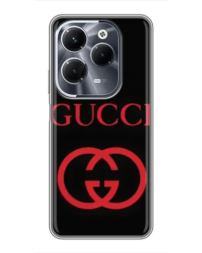 Чохол для Infinix Hot 40 Pro з картинкою «Gucci — червоний логотип»