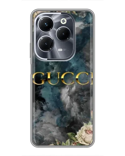 Чохол для Infinix Hot 40 Pro з картинкою «Абстрактні квіти Gucci»
