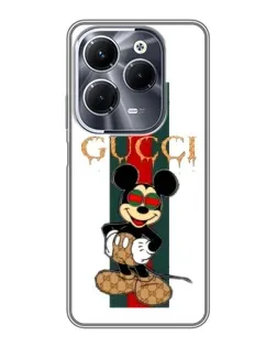 Чохол для Infinix Hot 40 Pro з картинкою «Міккі Маус Gucci — смуги»