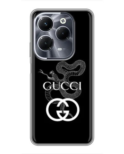 Чохол для Infinix Hot 40 Pro з картинкою «Gucci — срібна змія»
