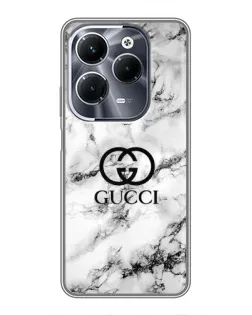 Чохол для Infinix Hot 40 Pro з картинкою «Gucci — мармуровий шик»