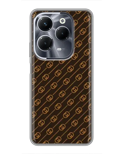 Чохол для Infinix Hot 40 Pro з картинкою «Gucci — золоті діагоналі»