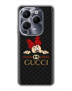 Чохол для Infinix Hot 40 Pro з картинкою «Мінні Маус Gucci — чорний»