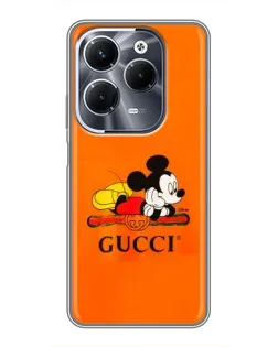 Чохол для Infinix Hot 40 Pro з картинкою «Міккі Маус Gucci — помаранч»