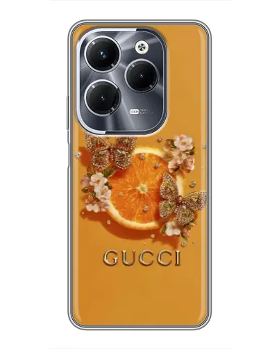 Чехол для Infinix Hot 40 Pro с картинкой «Gucci — золотые бабочки» Чехол для Infinix Hot 40 Pro с картинкой «Gucci — золотые бабочки»