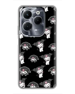 Чехол для Infinix Hot 40 Pro с картинкой «Черный паттерн Kuromi»