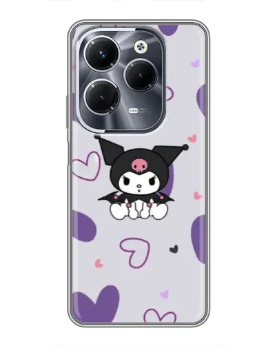 Чехол для Infinix Hot 40 Pro с картинкой «Kuromi и лавандовые сердца»