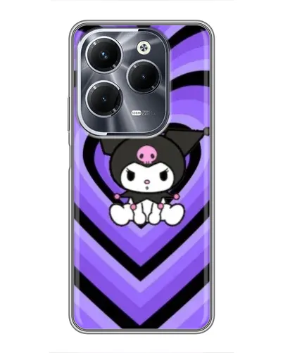 Чехол для Infinix Hot 40 Pro с картинкой «Kuromi и фиолетовые сердца»