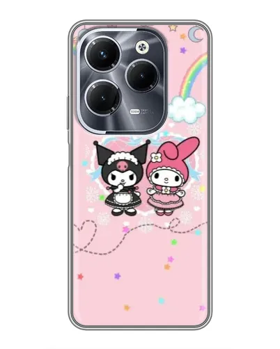 Чехол для Infinix Hot 40 Pro с картинкой «My Melody и Kuromi»