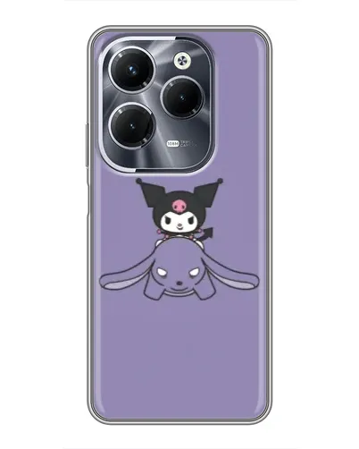 Чехол для Infinix Hot 40 Pro с картинкой «Kuromi на лиловом фоне»