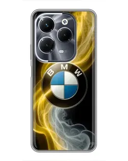 Чехол для Infinix Hot 40 Pro с картинкой «Золотистый дым BMW»