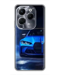 Чехол для Infinix Hot 40 Pro с картинкой «Голубая BMW M4»