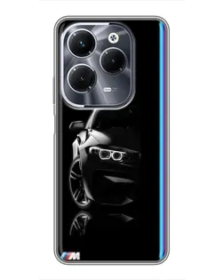 Чехол для Infinix Hot 40 Pro с картинкой «Силуэт BMW в темноте»