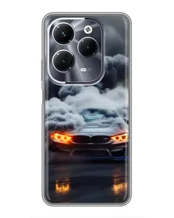 Чехол для Infinix Hot 40 Pro с картинкой «BMW в дыму»