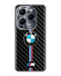 Чехол для Infinix Hot 40 Pro с картинкой «Эмблема BMW и карбон»
