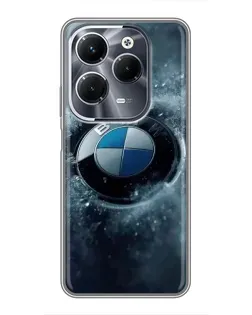 Чехол для Infinix Hot 40 Pro с картинкой «Логотип BMW — лед»