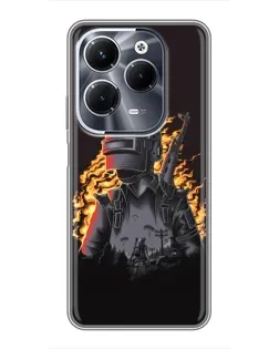 Чохол для Infinix Hot 40 Pro з картинкою «PUBG — вогняний силует»
