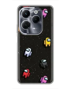 Чехол для Infinix Hot 40 Pro с картинкой «Космический паттерн Among Us»