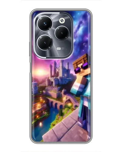 Чехол для Infinix Hot 40 Pro с картинкой «Стив и космос» Чехол для Infinix Hot 40 Pro с картинкой «Стив и космос»