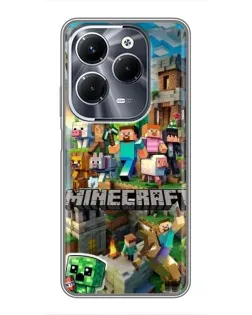 Чехол для Infinix Hot 40 Pro с картинкой «Замок Minecraft»