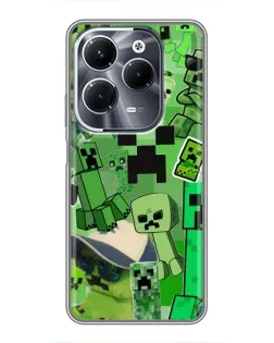 Чехол для Infinix Hot 40 Pro с картинкой «Криперы Minecraft»