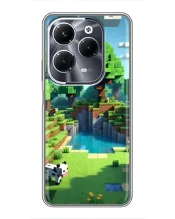Чехол для Infinix Hot 40 Pro с картинкой «Minecraft летний день»