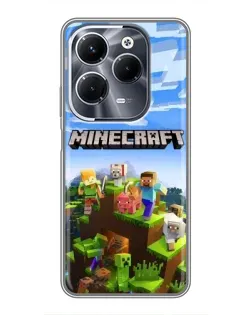 Чехол для Infinix Hot 40 Pro с картинкой «Minecraft классический мир»