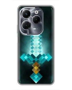 Чехол для Infinix Hot 40 Pro с картинкой «Алмазный меч неон»