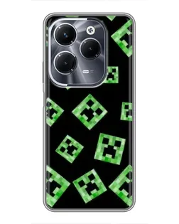 Чехол для Infinix Hot 40 Pro с картинкой «Паттерн с криперами»