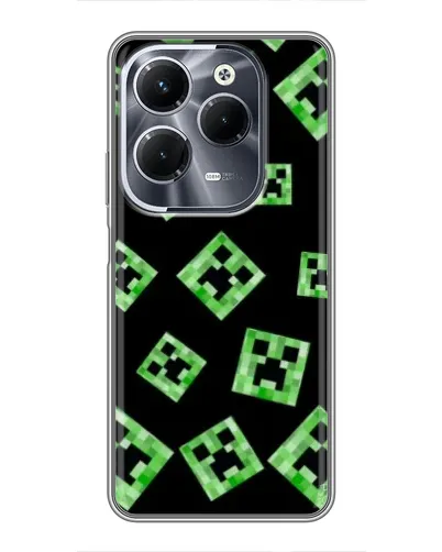 Чехол для Infinix Hot 40 Pro с картинкой «Паттерн с криперами» Чехол для Infinix Hot 40 Pro с картинкой «Паттерн с криперами»