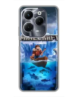 Чехол для Infinix Hot 40 Pro с картинкой «Minecraft ледяной мир»