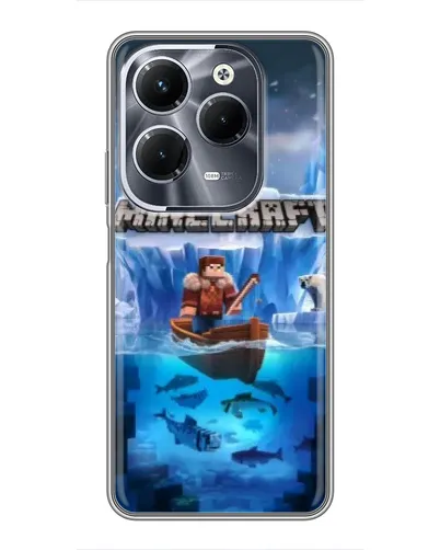 Чехол для Infinix Hot 40 Pro с картинкой «Minecraft ледяной мир» Чехол для Infinix Hot 40 Pro с картинкой «Minecraft ледяной мир»