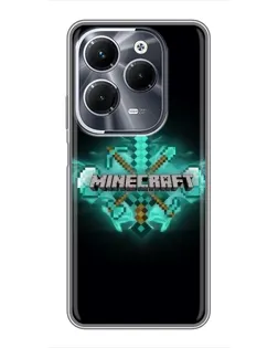 Чехол для Infinix Hot 40 Pro с картинкой «Minecraft Diamond лого»