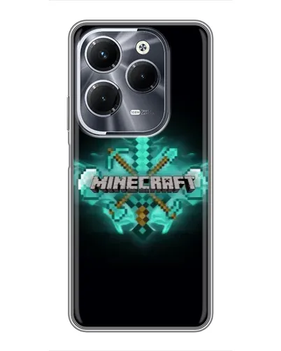 Чехол для Infinix Hot 40 Pro с картинкой «Minecraft Diamond лого» Чехол для Infinix Hot 40 Pro с картинкой «Minecraft Diamond лого»