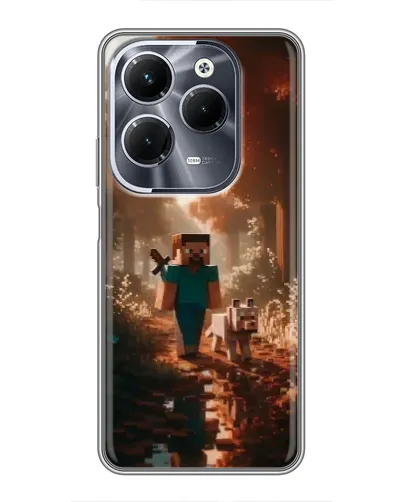 Чехол для Infinix Hot 40 Pro с картинкой «Стив в лесу» Чехол для Infinix Hot 40 Pro с картинкой «Стив в лесу»