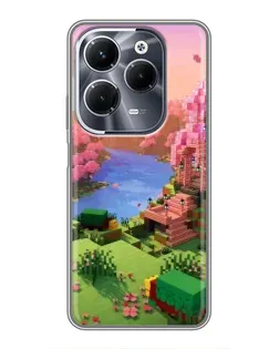 Чехол для Infinix Hot 40 Pro с картинкой «Розовое дерево Minecraft»