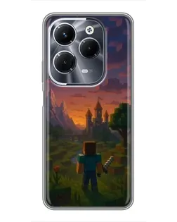 Чехол для Infinix Hot 40 Pro с картинкой «Стив у башни»