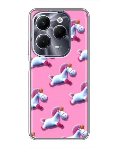 Чехол для Infinix Hot 40 Pro с картинкой «Единороги на розовом»