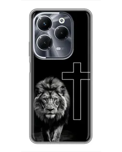 Чохол для Infinix Hot 40 Pro з картинкою «Лев та Хрест»